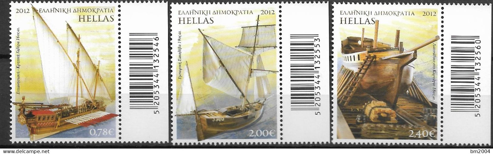 2012 Griechenland  Mi. 2685-90 **MNH    Geschichte Der Griechischen Seefahrt - Unused Stamps