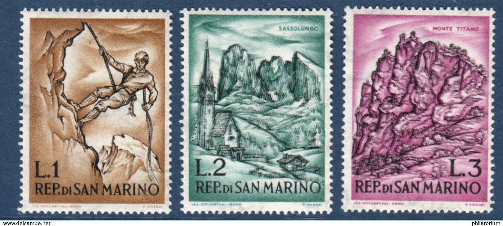 Saint Marin, San Marino, **, Yv 552, 553, 554 Mi 729, 730, 731, Montagne, - Neufs