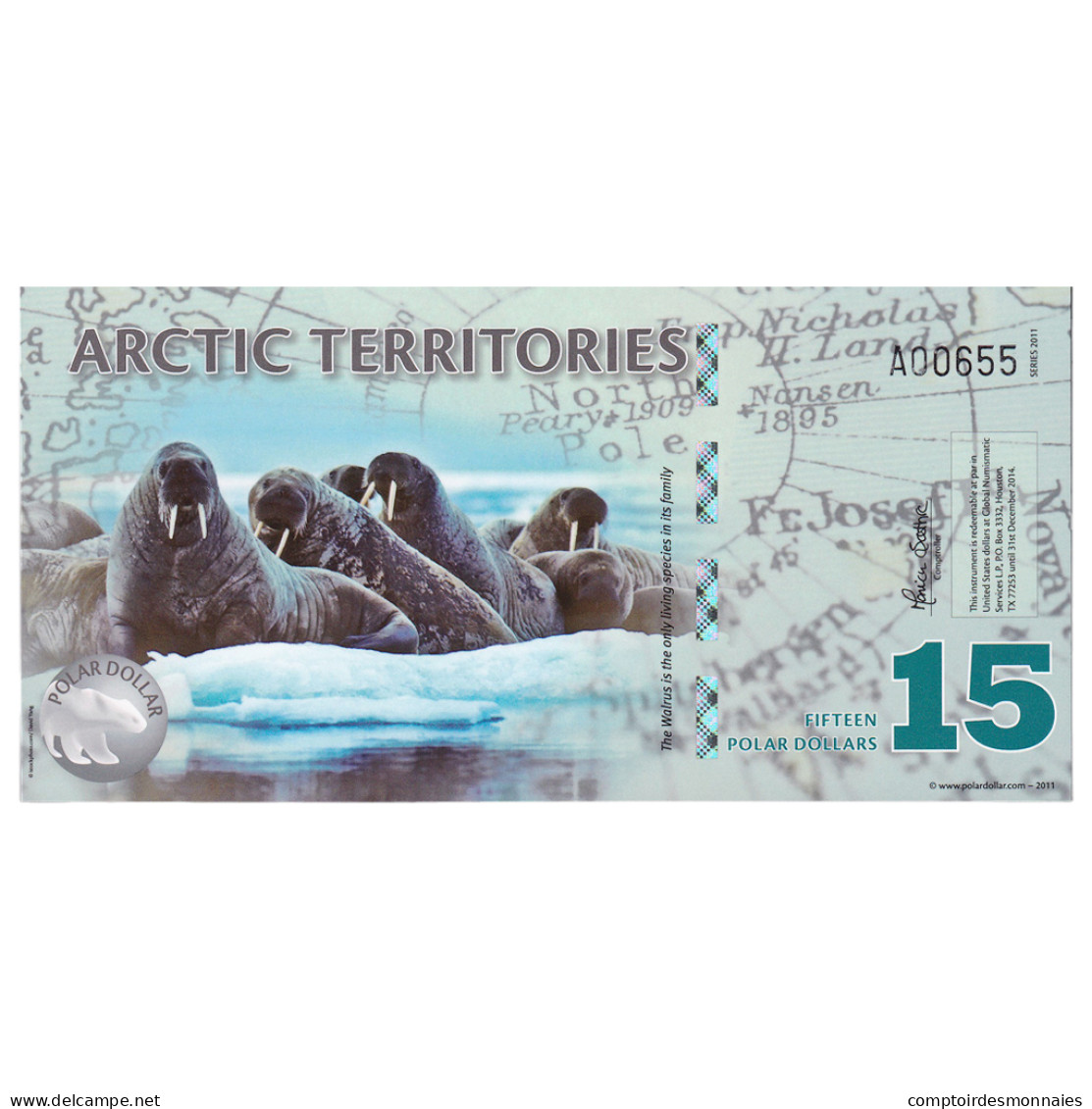 Billet, États-Unis, 15 Dollars, 2010, 2011, 15 DOLLAR ARTIC TERRITORIES, NEUF - Autres & Non Classés