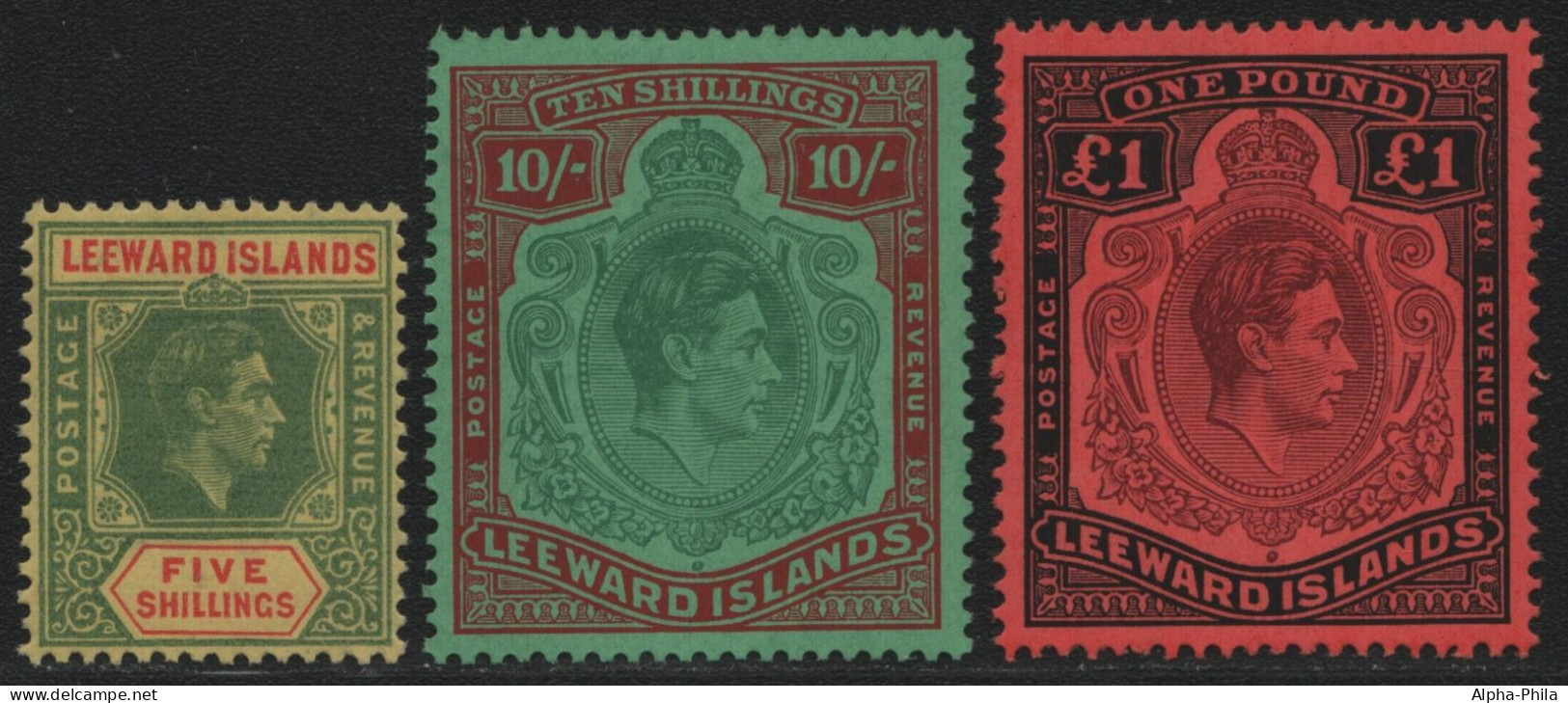 Leeward-Inseln 1938 - Mi-Nr. 103, 104 & 105 ** - MNH - Höchstwerte Aus Satz - Leeward  Islands