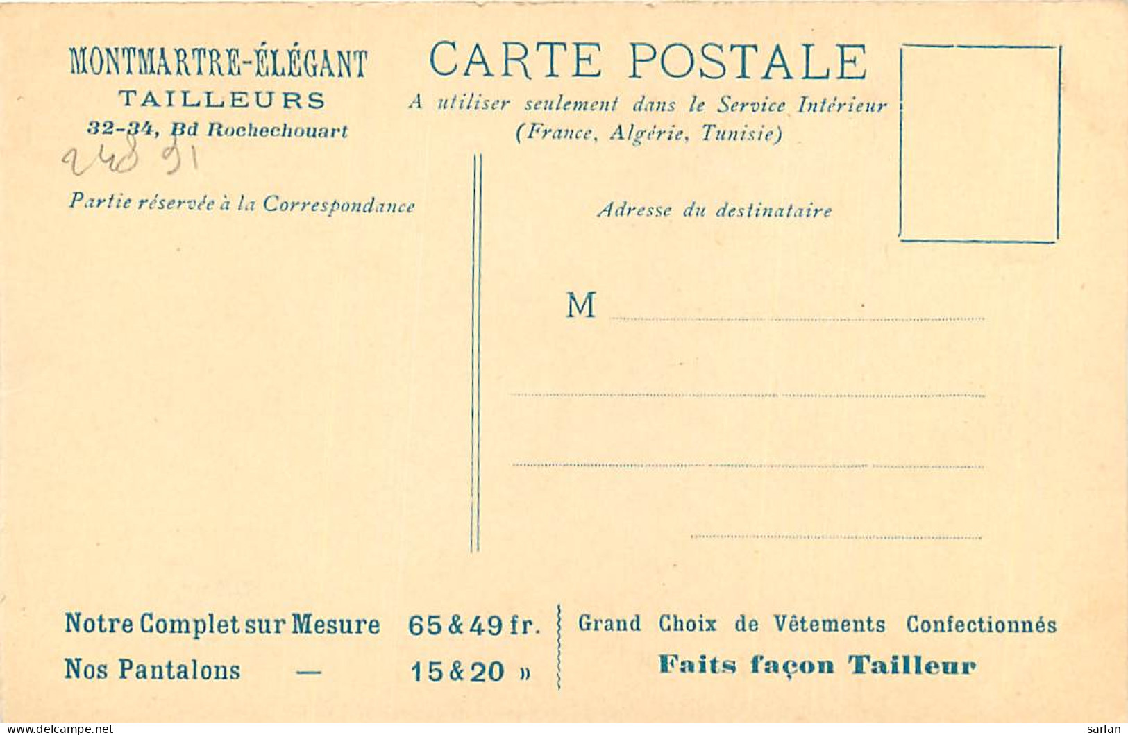Illustration De L VALLET , Pub Tailleur A Montmartre , * 248 91 - Vallet, L.