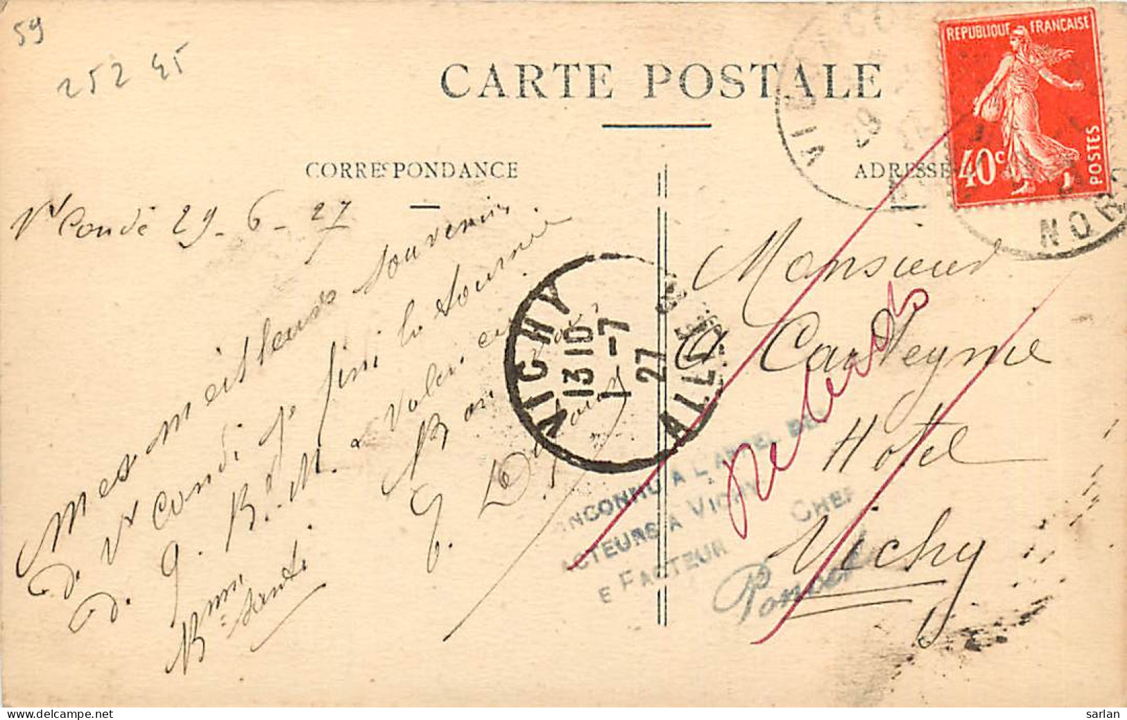 59 , VIEUX CONDE , Cachet Oblitération , Inconnu  , * 252 45 - Conde Sur Escaut