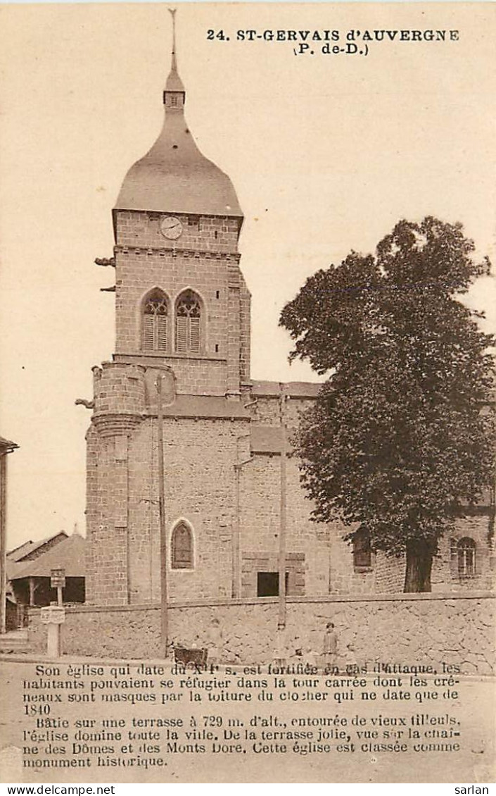 63 , ST GERVAIS , L'église , * 253 45 - Saint Gervais D'Auvergne