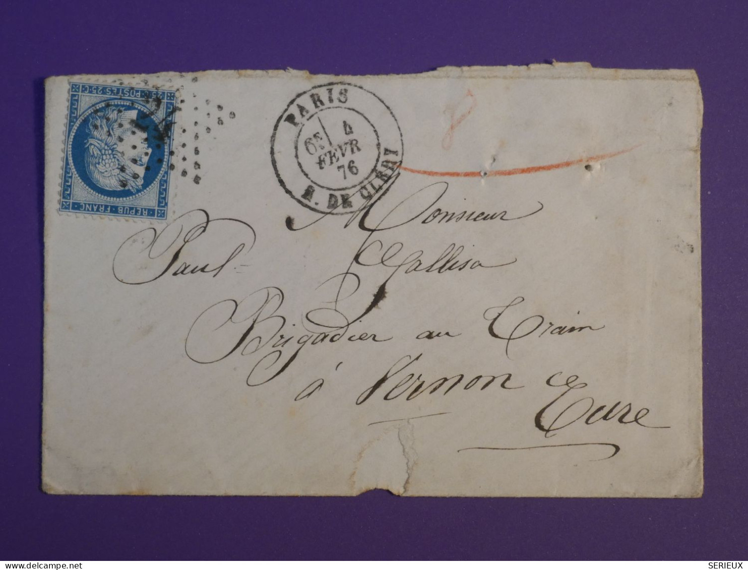 DF20 FRANCE  BELLE LETTRE  1876 ETOILE DE PARIS N°24  A VERNON   +CERES N°60 ++ AFF. INTERESSANT+ + - 1849-1876: Période Classique