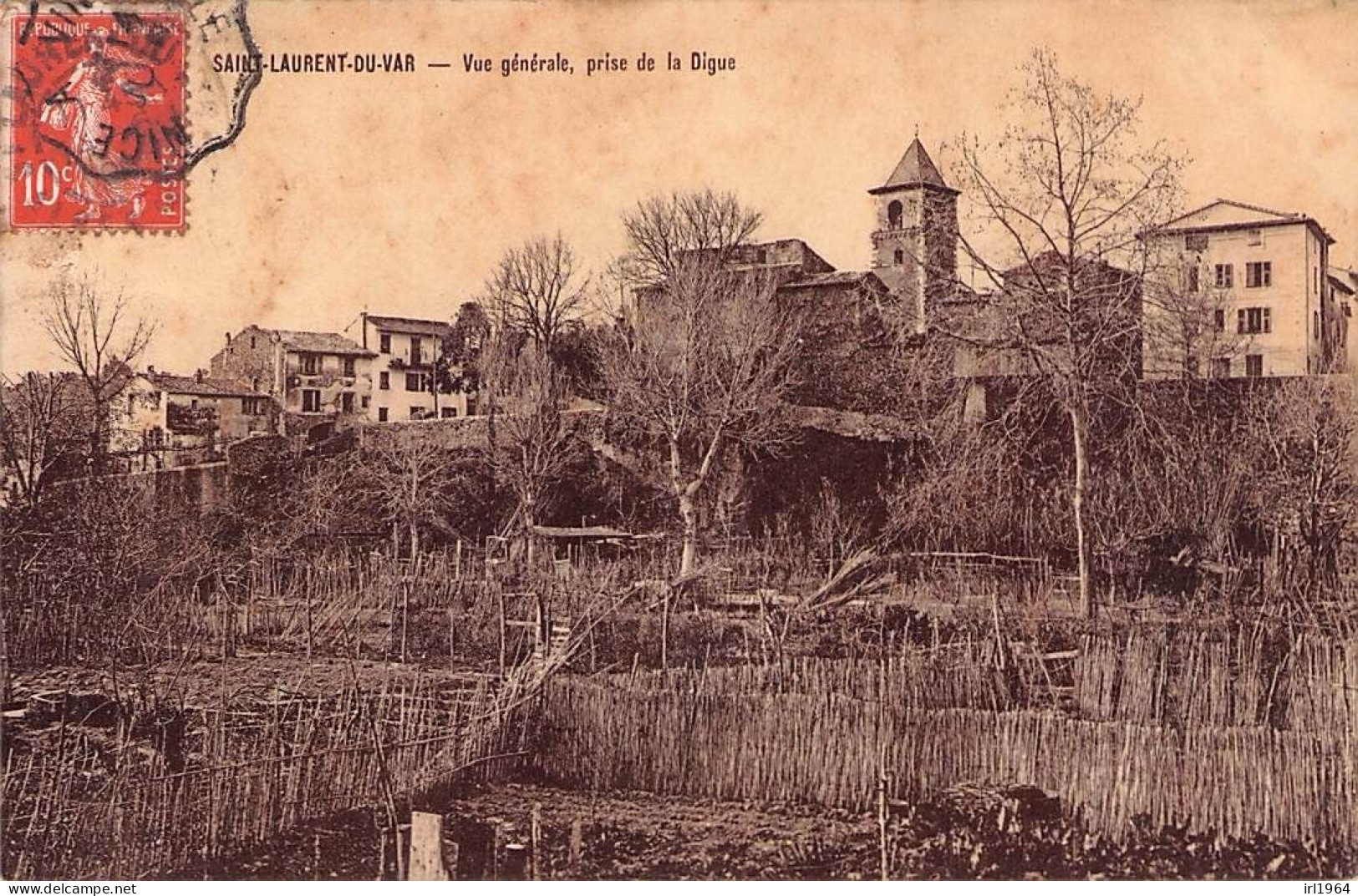 SAINT LAURENT DU VAR VUE GENERALE PRISE DE LA DIGUE 1909 - Saint-Laurent-du-Var