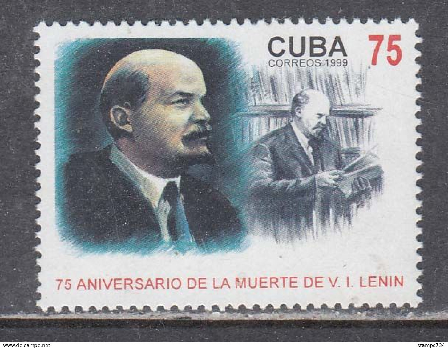 Cuba 1999 - 75th Anniversary Of Lenin's Death, Mi-Nr. 4184, MNH** - Unused Stamps