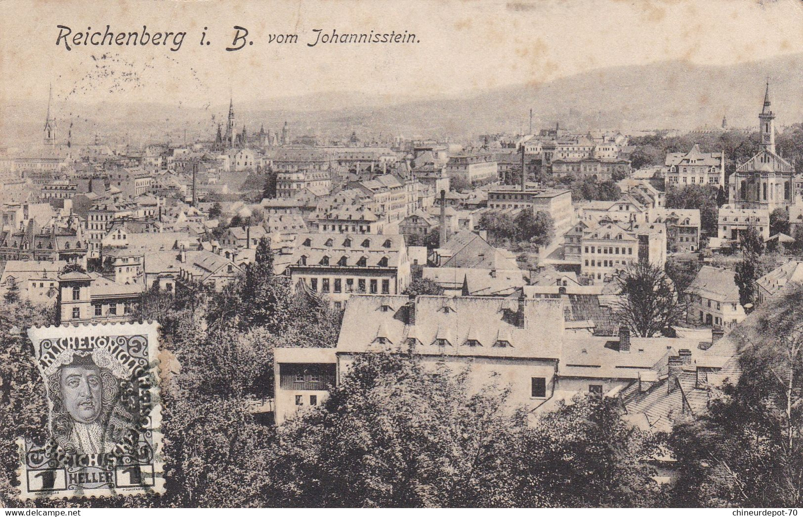 Reichenberg I. B. Vom Johannisstein Cartophiles Globe Berlin Nowawes Vers China Tianjin, Ou Tientsin - Storia Postale