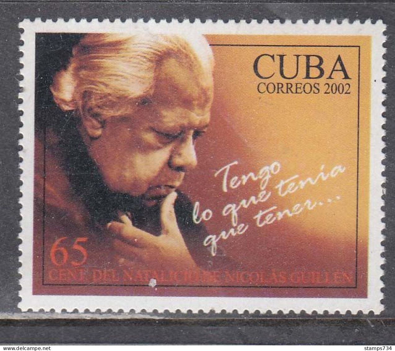 Cuba 2002 - Nicolas Guillen, Poet, Mi-Nr. 4443, MNH** - Neufs