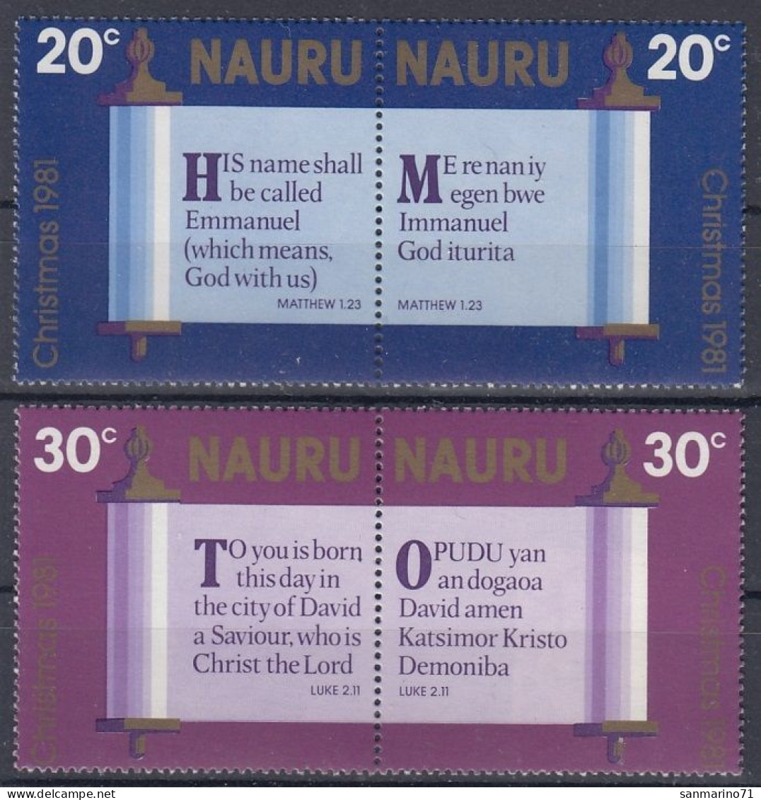 NAURU 233-236,unused (**) Christmas 1981 - Nauru