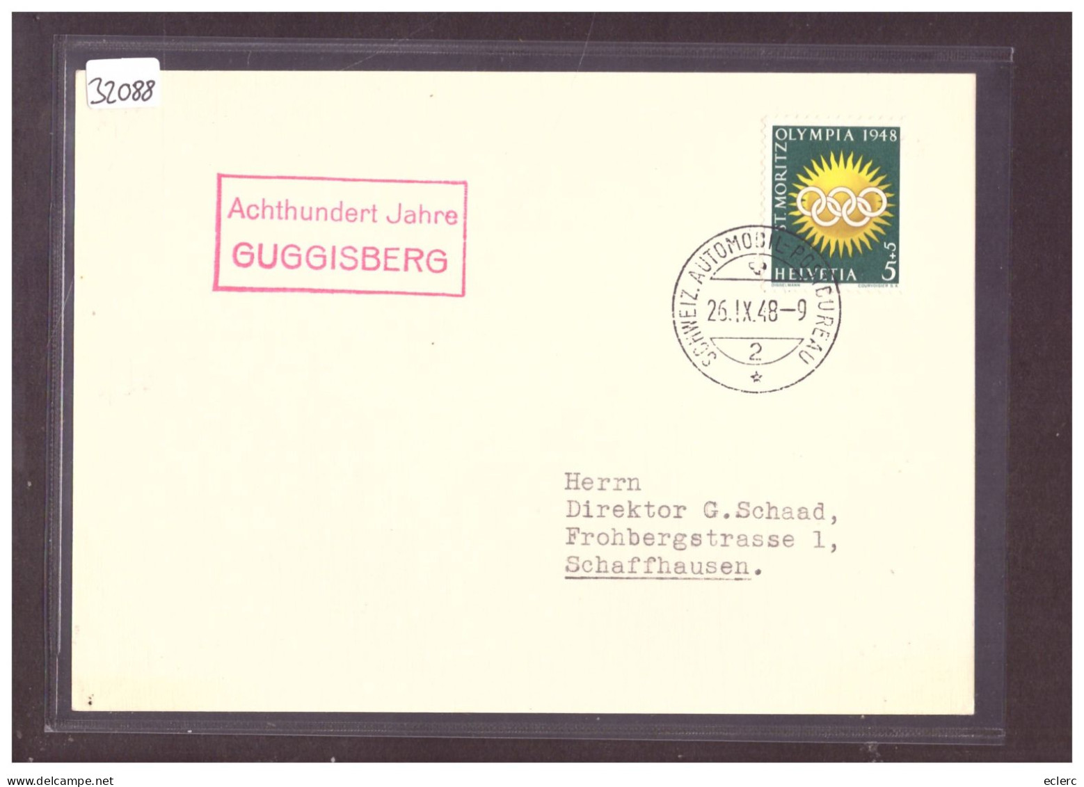 GRÖSSE 10x15cm - GUGGISBERG - ACHTHUNDERT JAHRE 1948 - BUREAU DE POSTE AUTOMOBILE - AUTOMOBIL POSTBUREAU - TB - Guggisberg