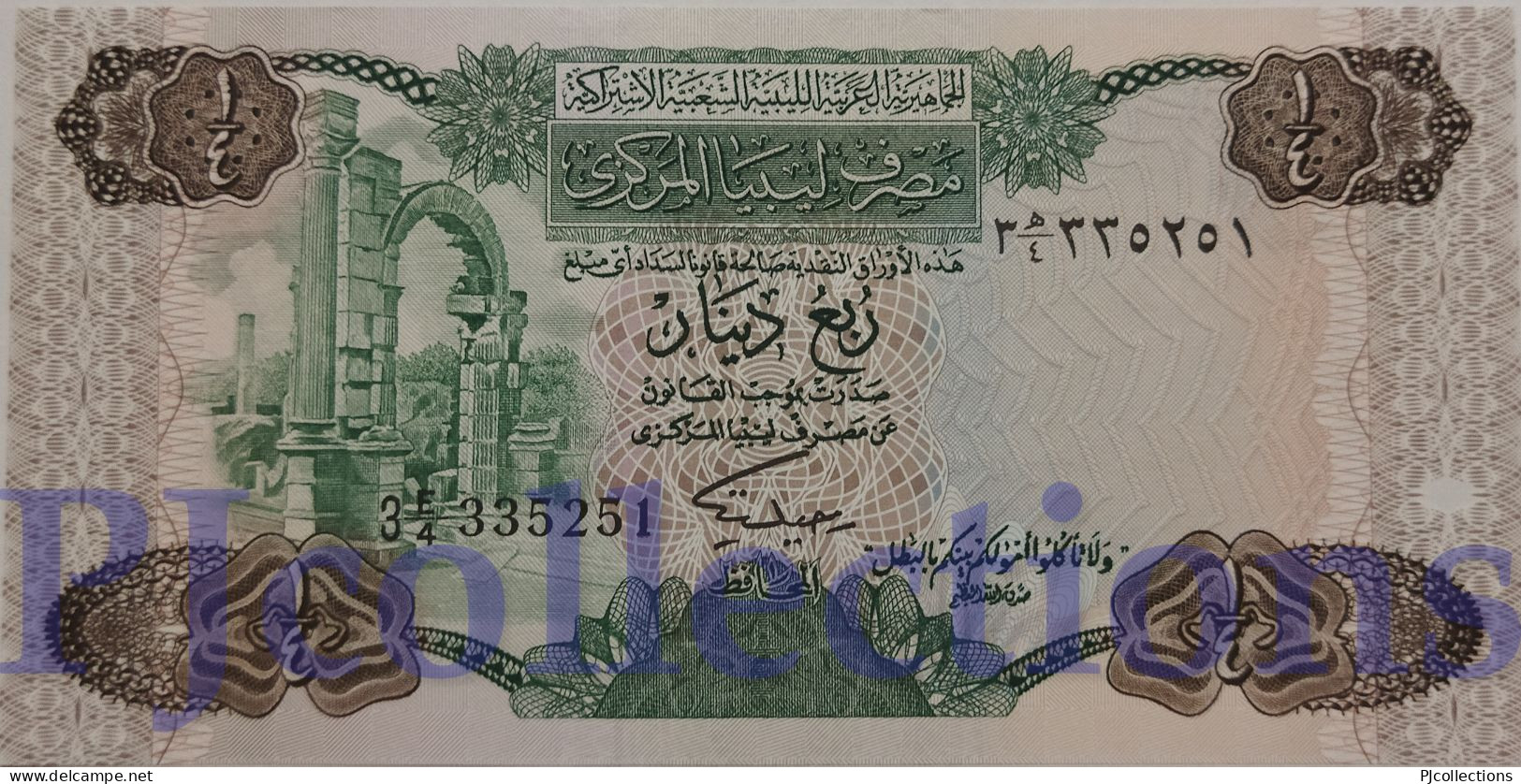 LIBYA 1/4 DINAR 1984 PICK 47 UNC - Libië