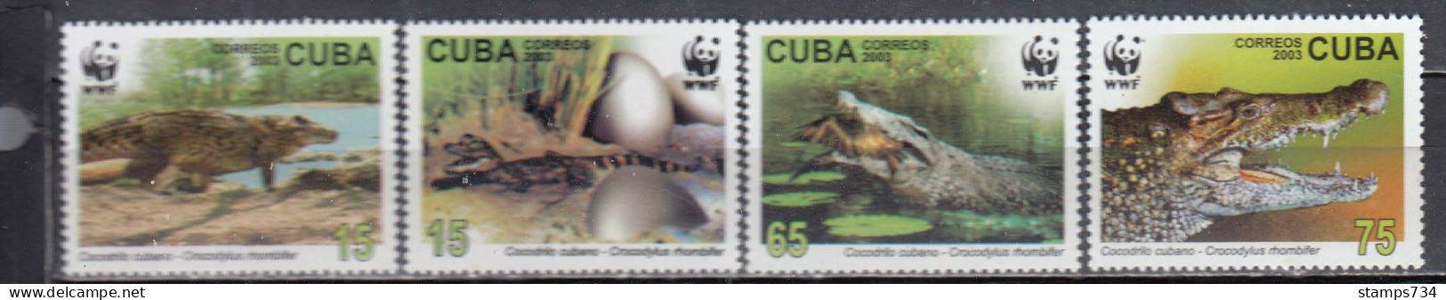 Cuba 2003 - WWF: Diamond Crocodile, Mi-Nr. 4553/56, MNH** - Neufs