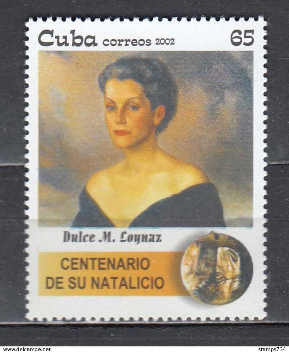 Cuba 2002 - 100th Birthday Of Dulce De Castillo, Poet, Mi-Nr. 4485, MNH** - Neufs