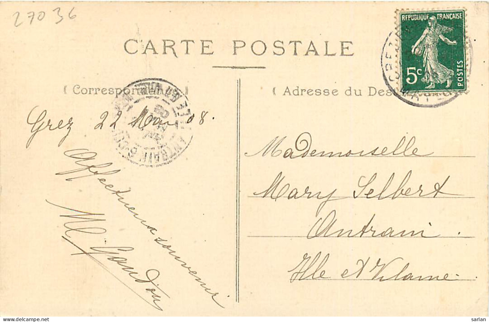 53 , GREZ EN BOUERE , Carte Toilée , * 270 36 - Crez En Bouere