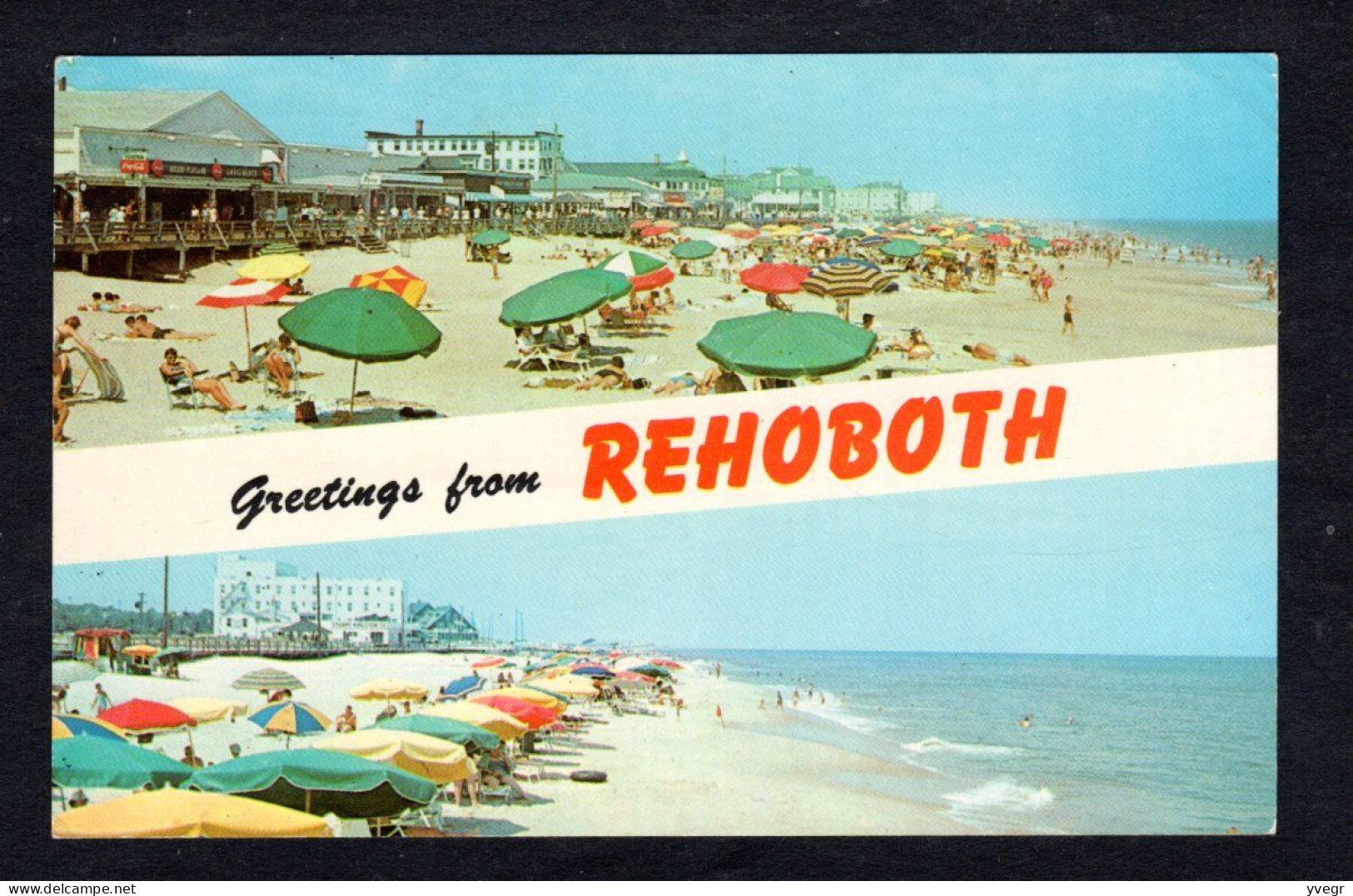 Etats-Unis - Greetings From REHOBOTH - 2 Vues Plage Et Hôtels - Autres & Non Classés