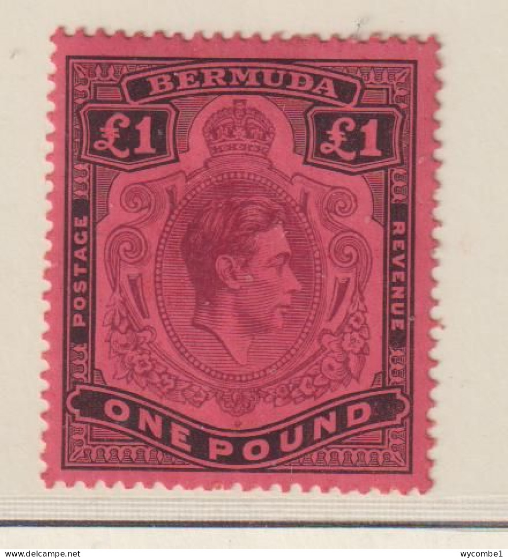 BERMUDA  - 1938 George VI £1 Hinged Mint - Bermudes