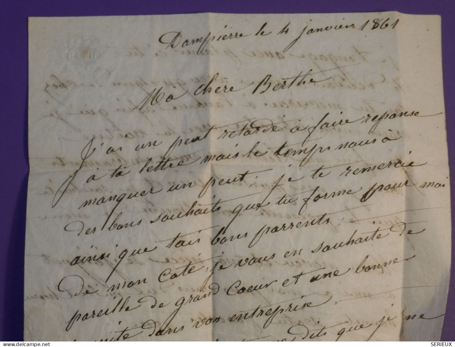 DF20 FRANCE  BELLE LETTRE 1861  SAUMUR A MEUNG +N°14  + AFF. INTERESSANT + - 1849-1876: Periodo Classico