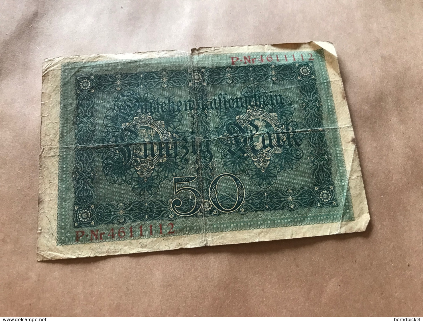 Banknote Darlehenskassenschein Deutsches Reich 50 Mark 1914 - 50 Mark