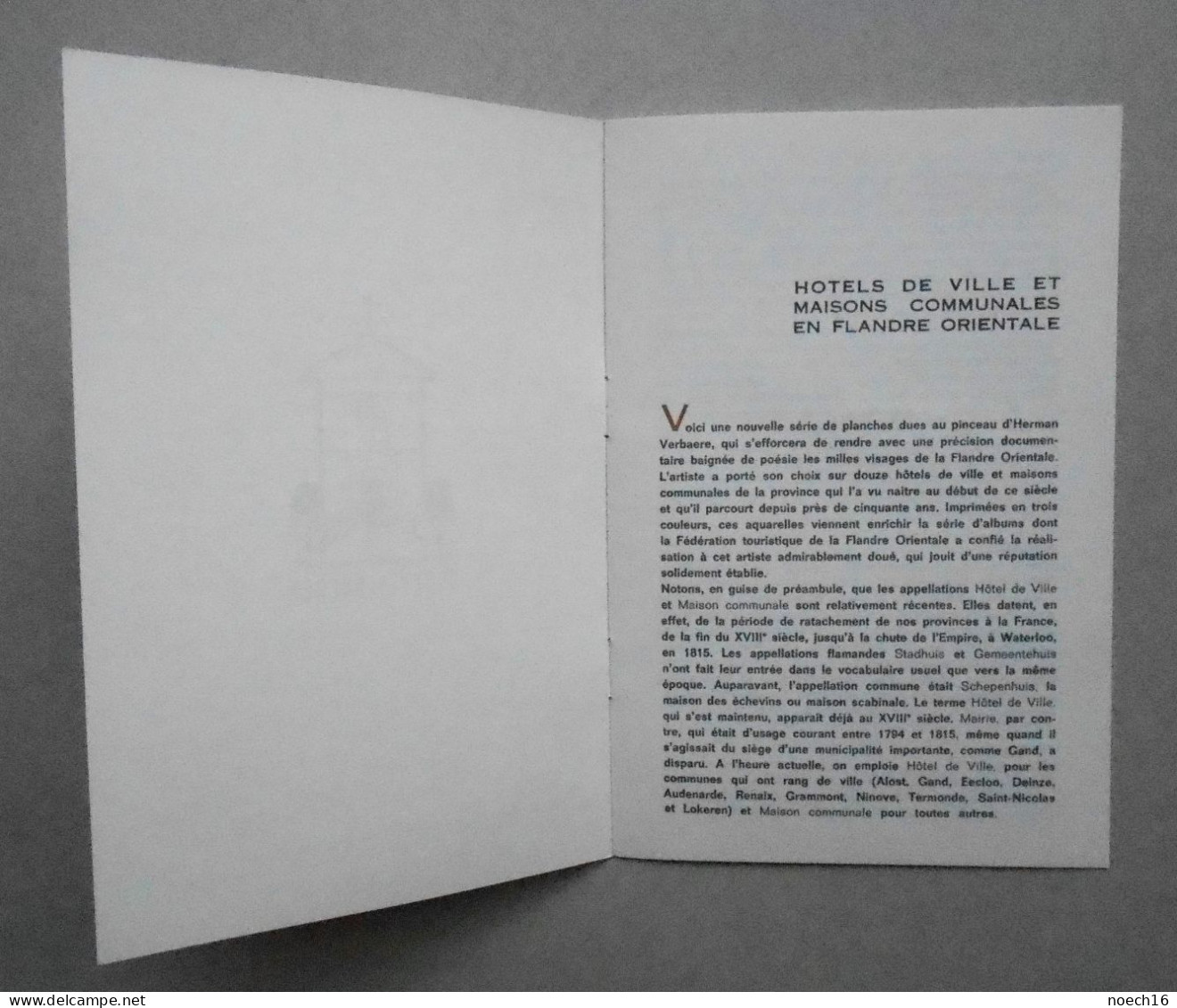 Pochette Oost Vlaanderen - 12 Dessins Hotels De Ville Et Maisons Communales + Un Carnet / Fédération Du Tourisme, Gent - Dépliants Touristiques