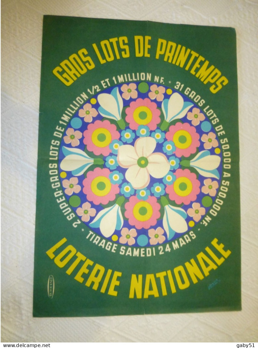 Loterie Nationale, Gros Lots De Printemps, Joseph Koutachy, Affiche Originale 40 X 60, Vintage ; A 33 - Afiches