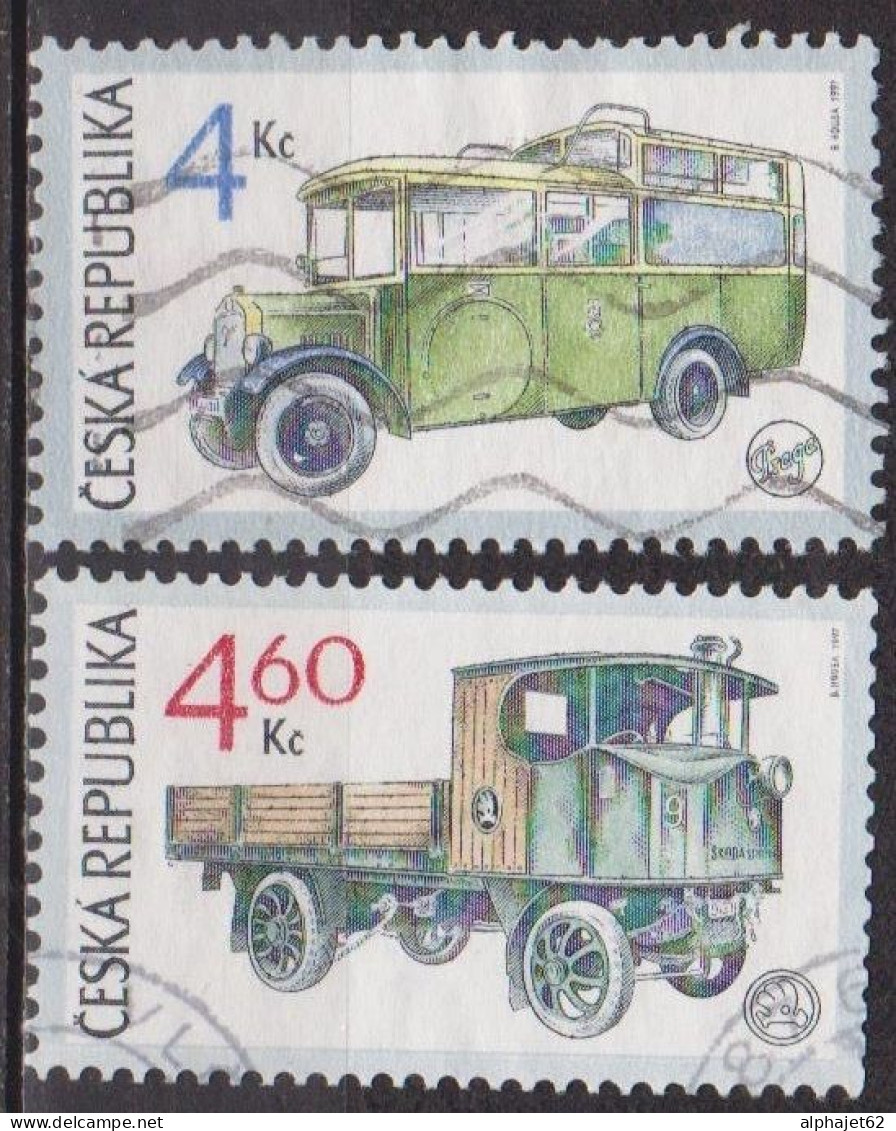 Véhicules Utilitaires - TCHEQUIE - REPUBLIQUE TCHEQUE - Bus Postal - Camionnette - N° 155-156 - 1997 - Used Stamps