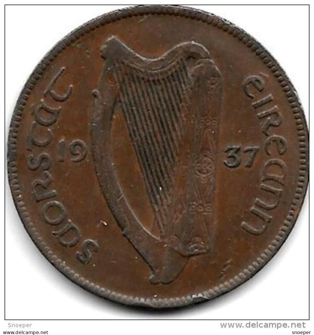 *ireland  1 Penny  1937  Km 3  Vf+ - Irlanda
