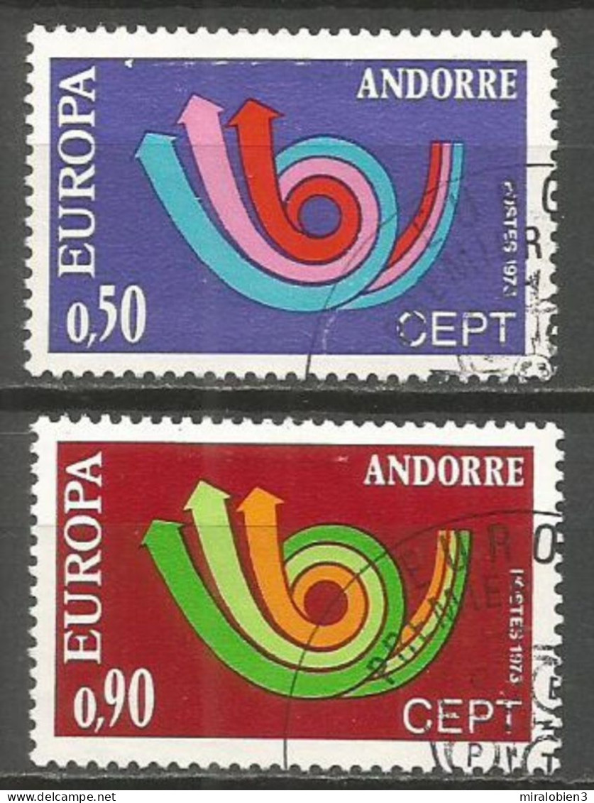 ANDORRA YVERT NUM. 226/227 SERIE COMPLETA MATASELLADA EUROPA CEPT - Gebruikt