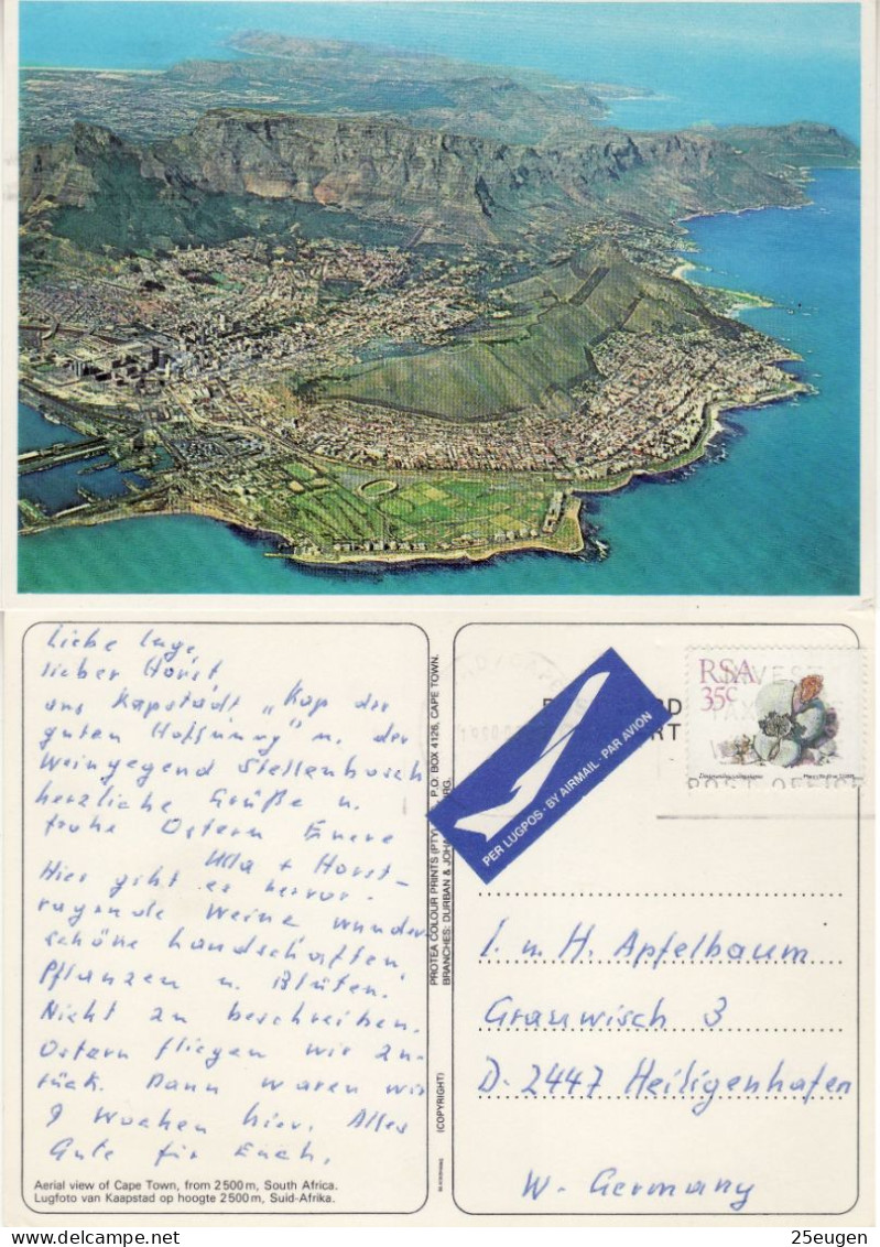 SOUTH AFRICA 1989  POSTCARD SENT TO HEILIGENHAFEN - Covers & Documents