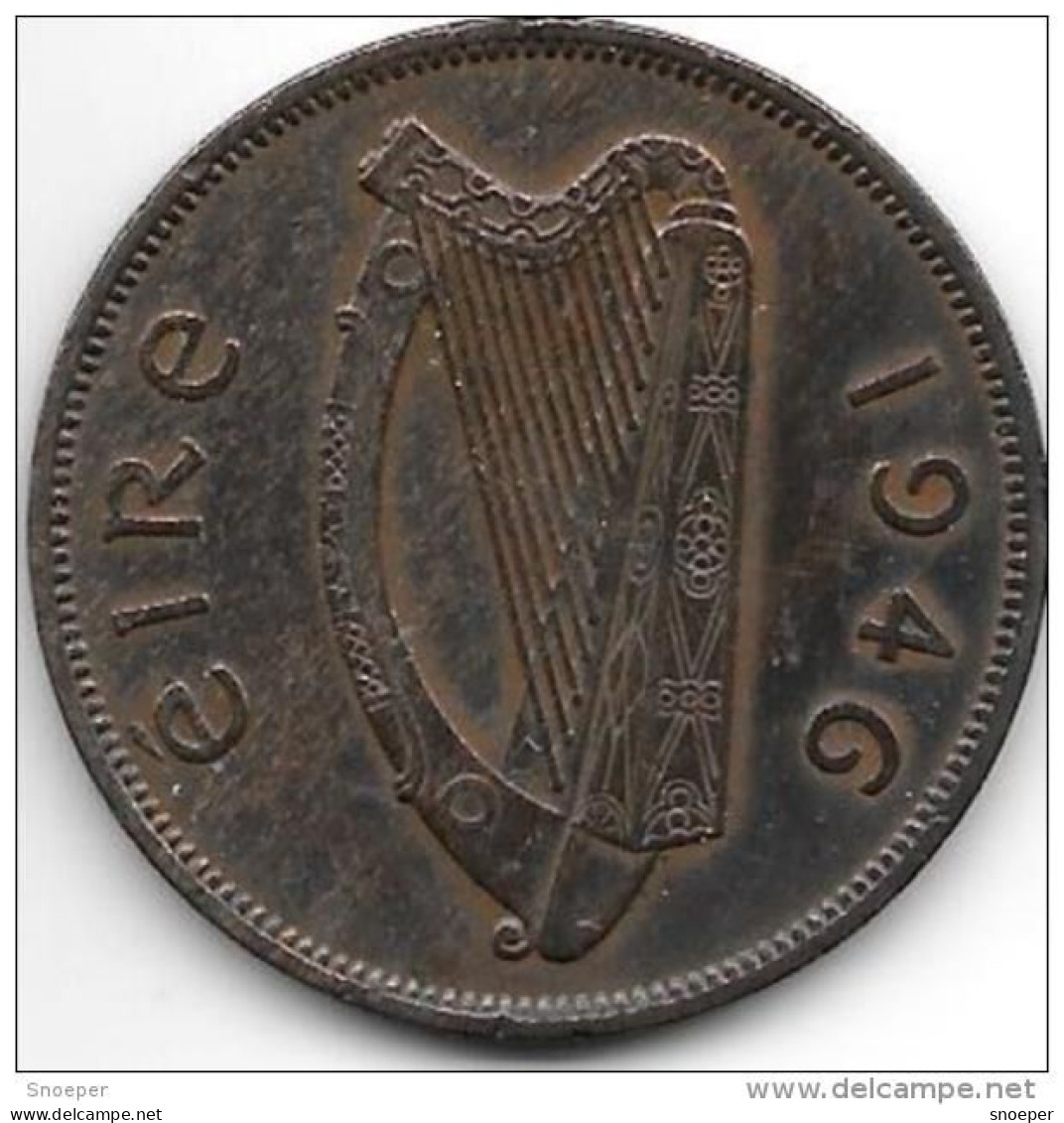 *ireland  1 Penny  1946  Km 11  Vf+ - Irlande