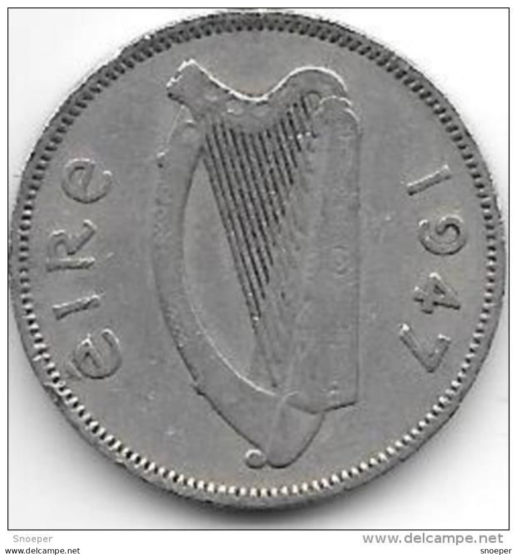 *ireland  6 Pence   1947   Km 13a   Vf - Irlande