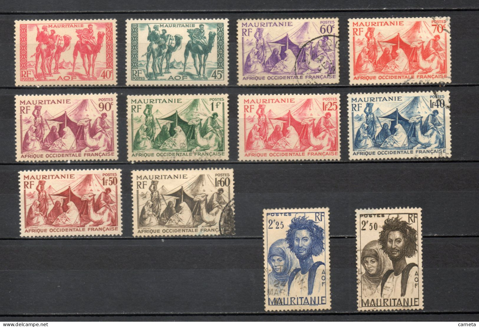 MAURITANIE  N° 107 à 115   OBLITERES + NEUFS AVEC CHARNIERES    COTE 146.35€   NOMADES BEDOUINS   VOIR DESCRIPTION - Used Stamps