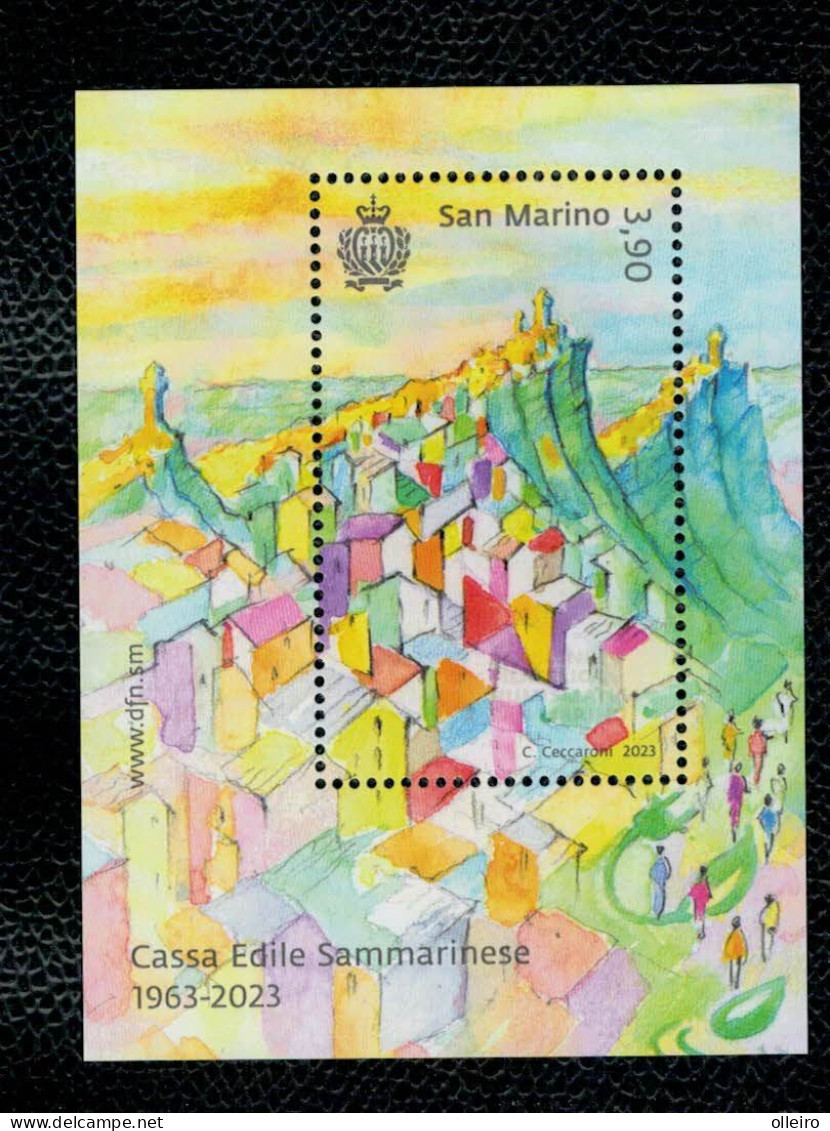 San Marino 2023 - 60° Anniversario Della Cassa Edile Sammarinese 1v In Foglietto Complete Set ** MNH - Nuovi