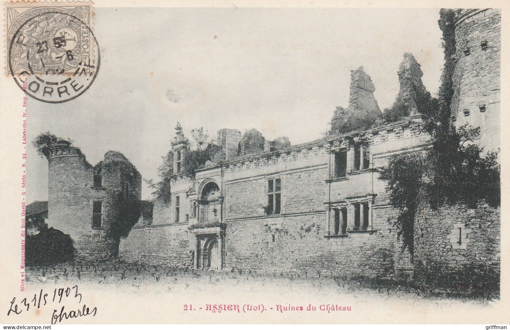 ASSIER RUINES DU CHATEAU 1902 PRECURSEUR TBE - Assier