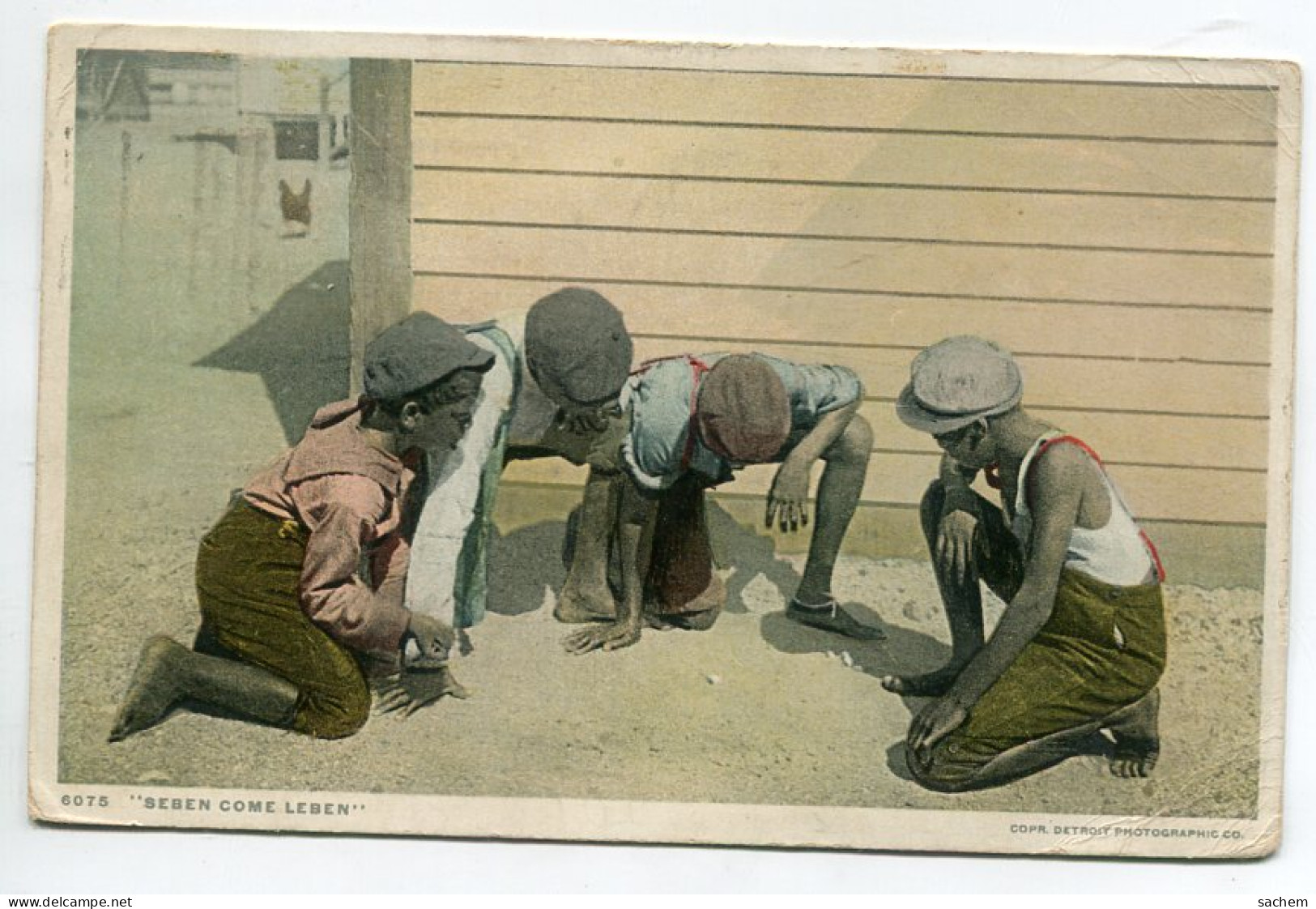 ETATS UNIS  " Seben Come Leben " Jeu De Billes Enfants Noirs écrite En 1921   D13 2022 - Negro Americana