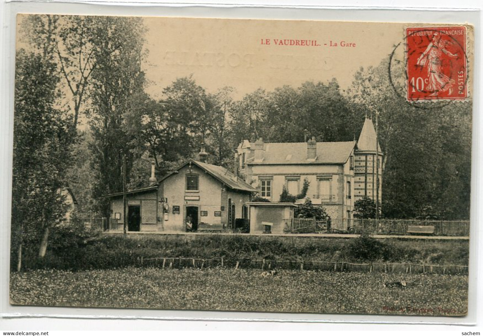 27 LE VAUDREUIL La ^petite Gare Des Voyageurs Dans La Campagne écrite Vers 1910 Timb  D13 2022 - Le Vaudreuil