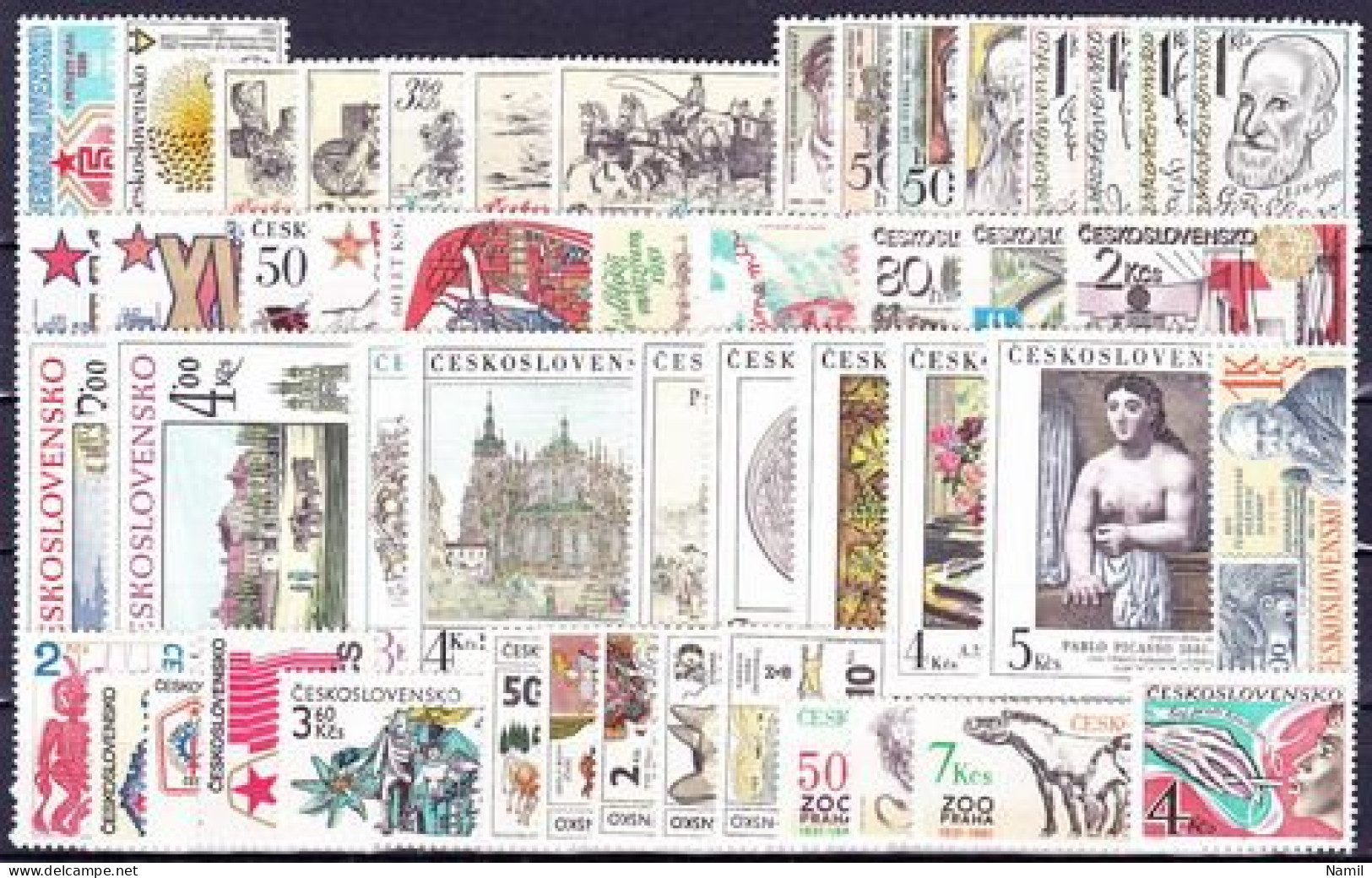 ** Tchécoslovaquie 1981 Mi 2596-2646+Bl.43-5 (Yv 2421-2469+BF 49-51), (MNH)** - Años Completos