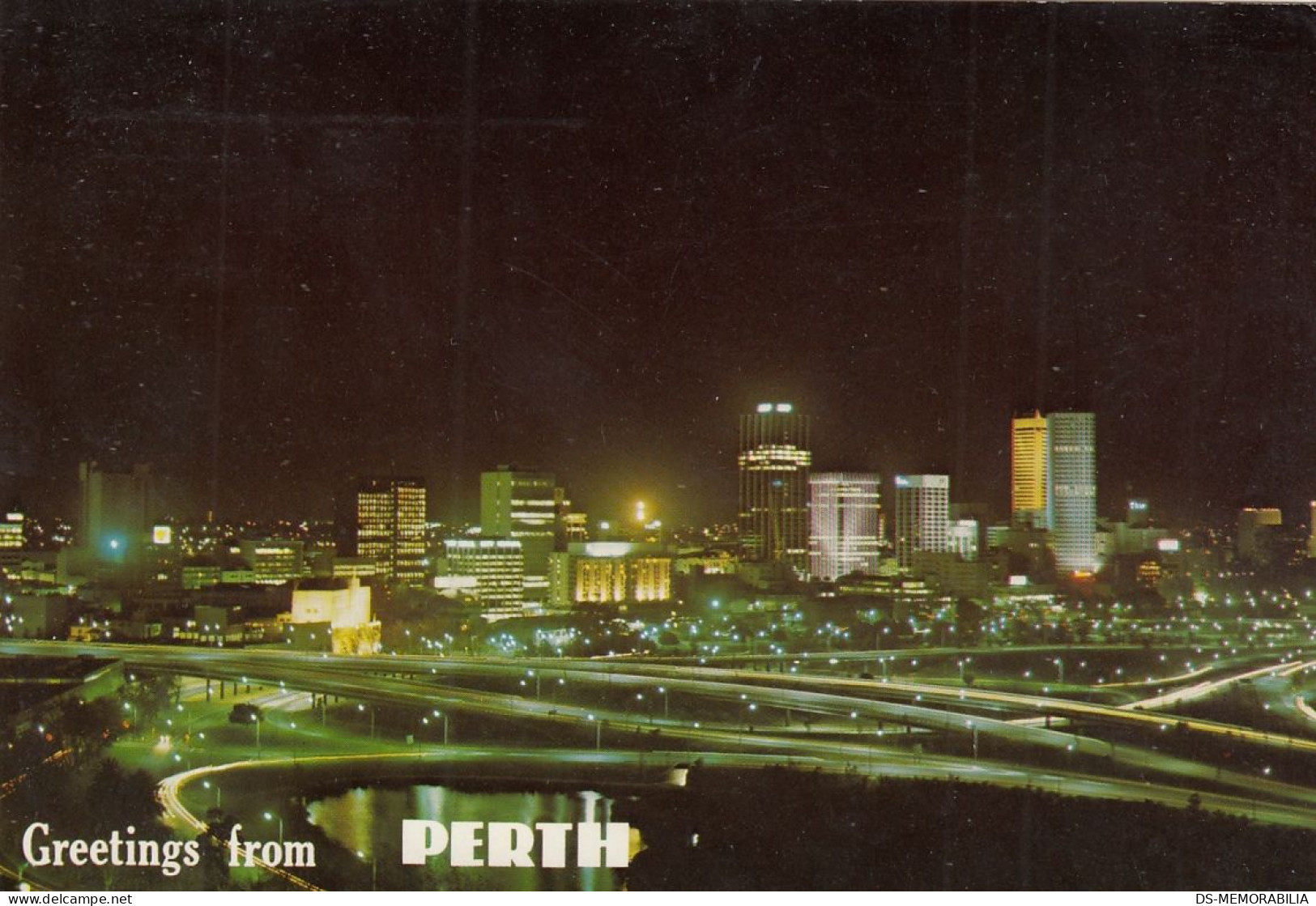 Perth - View From Kings Park By Night 1979 - Perth