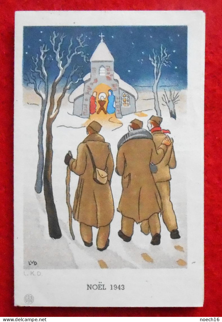 Chromo Image, Noël 1943, Bénédiction Des Soldats Belges Par Les évêques De Belgique - 1939-45