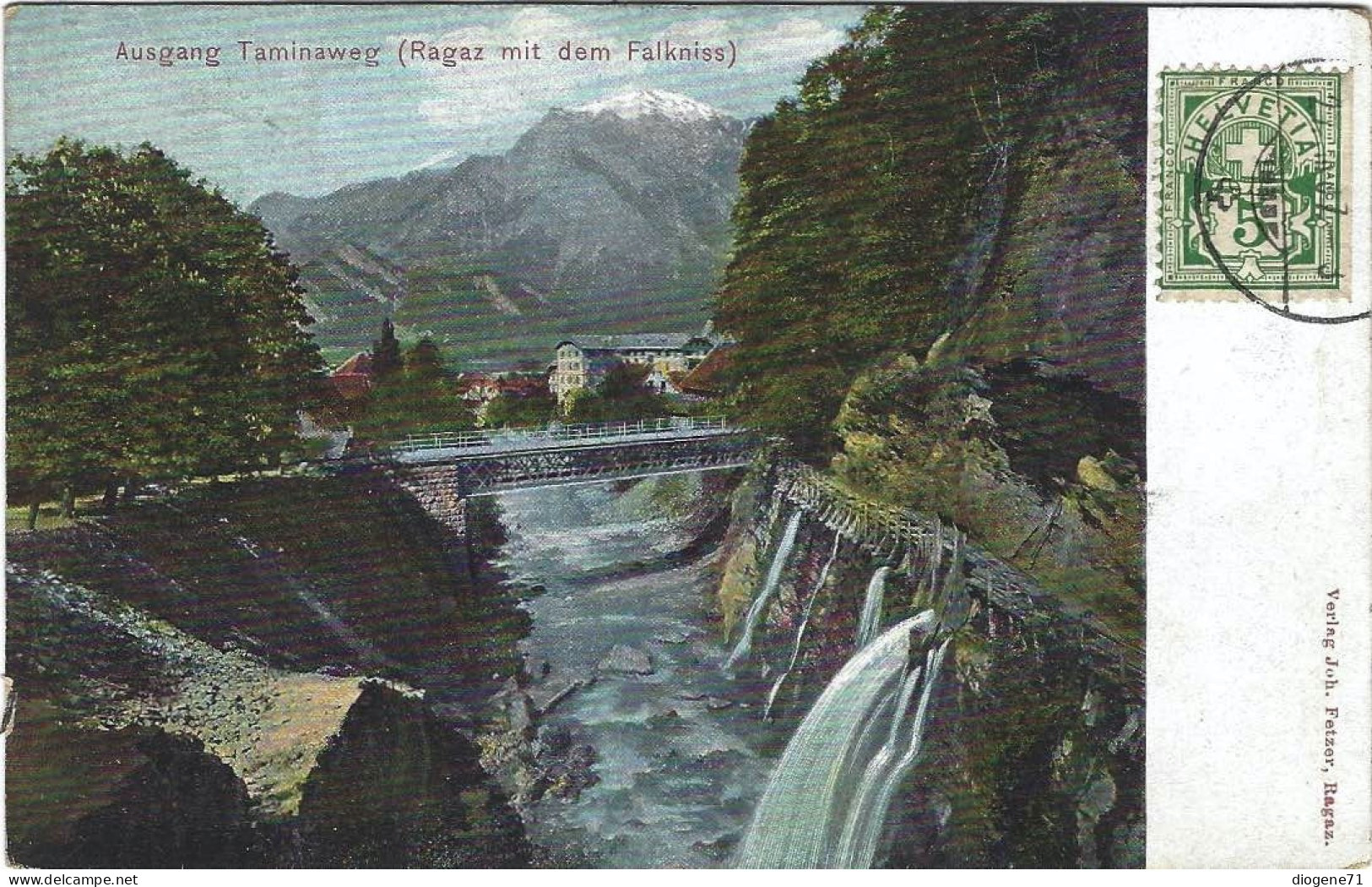 Ausgang Taminaweg Ragaz 1907 - Bad Ragaz