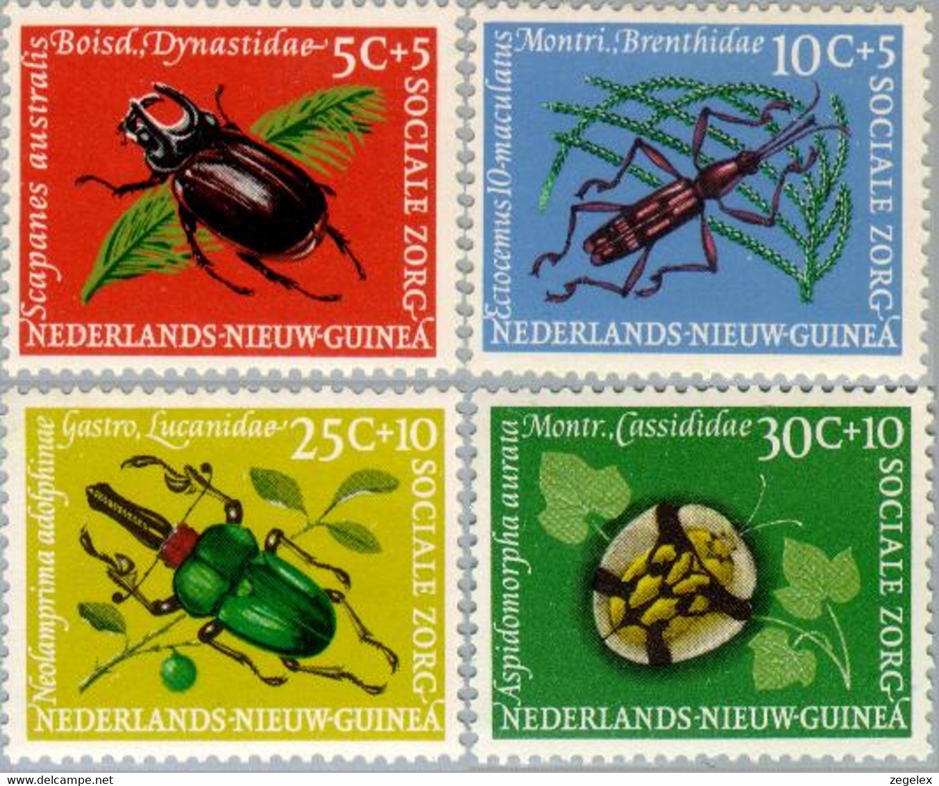 Nederlands Nieuw Guinea 1961 Social Care, Insects, MNH**/postfris - Nuova Guinea Olandese