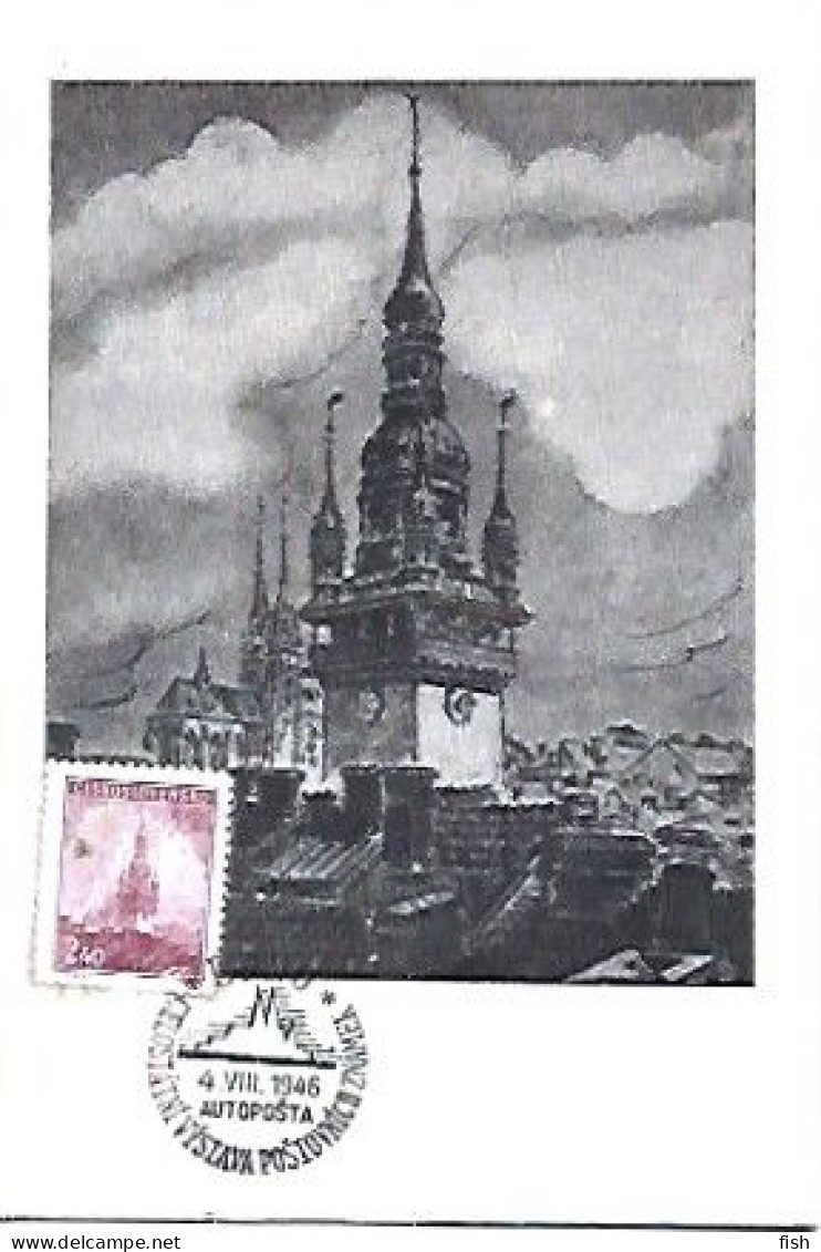 Czechoslovakia & Maximum Card, Brno, Hotel De Ville1946 (68866) - Hotels, Restaurants & Cafés