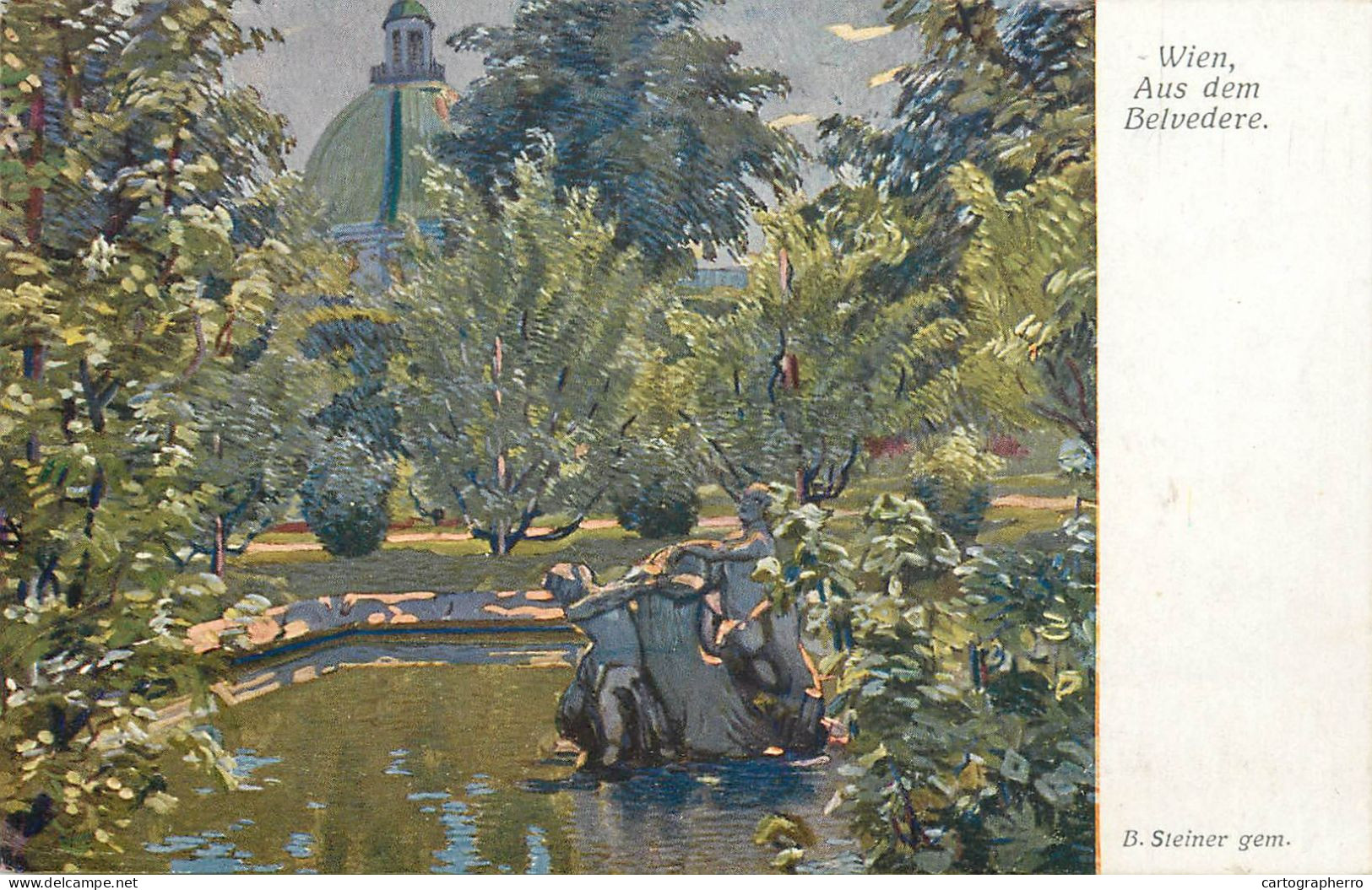 Austria Wien Aus Dem Belvedere B. Steiner Painting - Belvédère