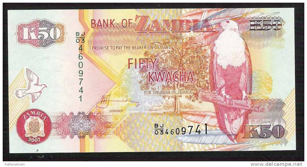 ZAMBIA  P37f  50 KWACHA 2007   #BJ/03 UNC. - Zambie