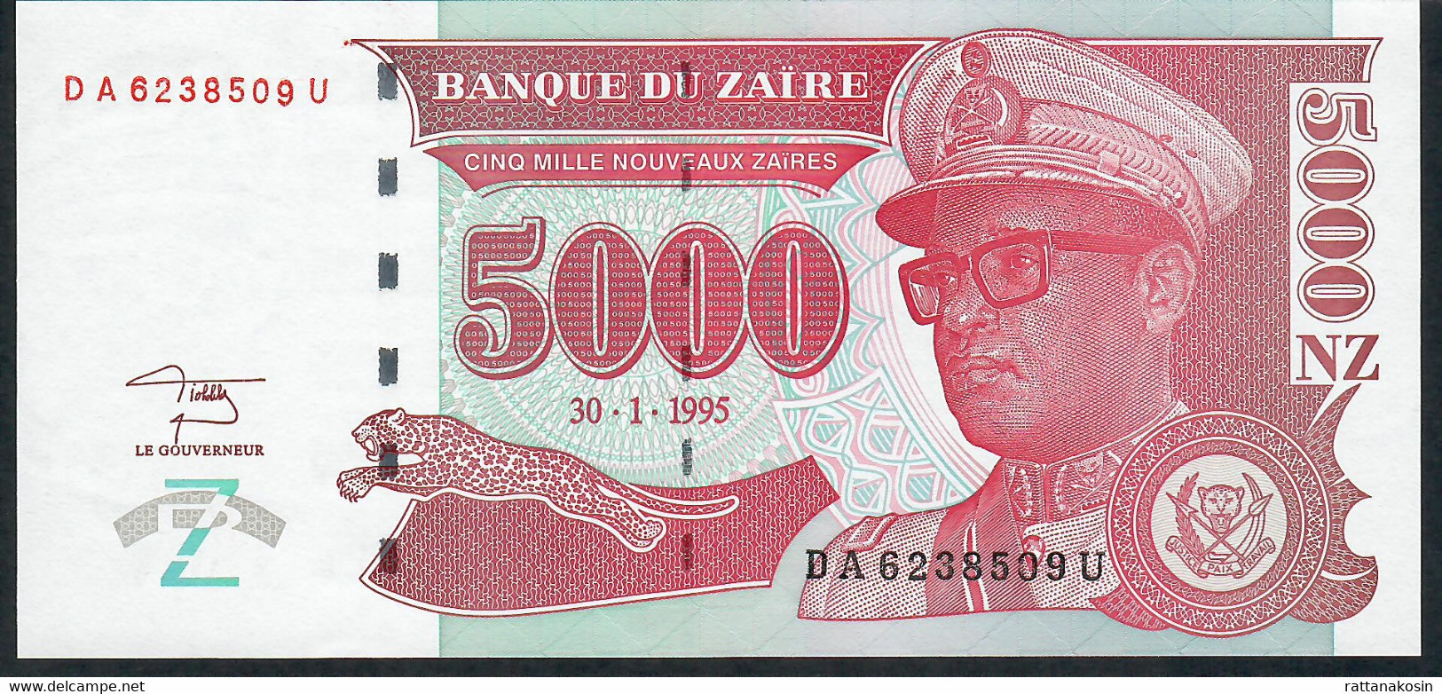 ZAIRE P69 5000 ZAIRES 30.1.1995 #DA/U       UNC. - Zaire