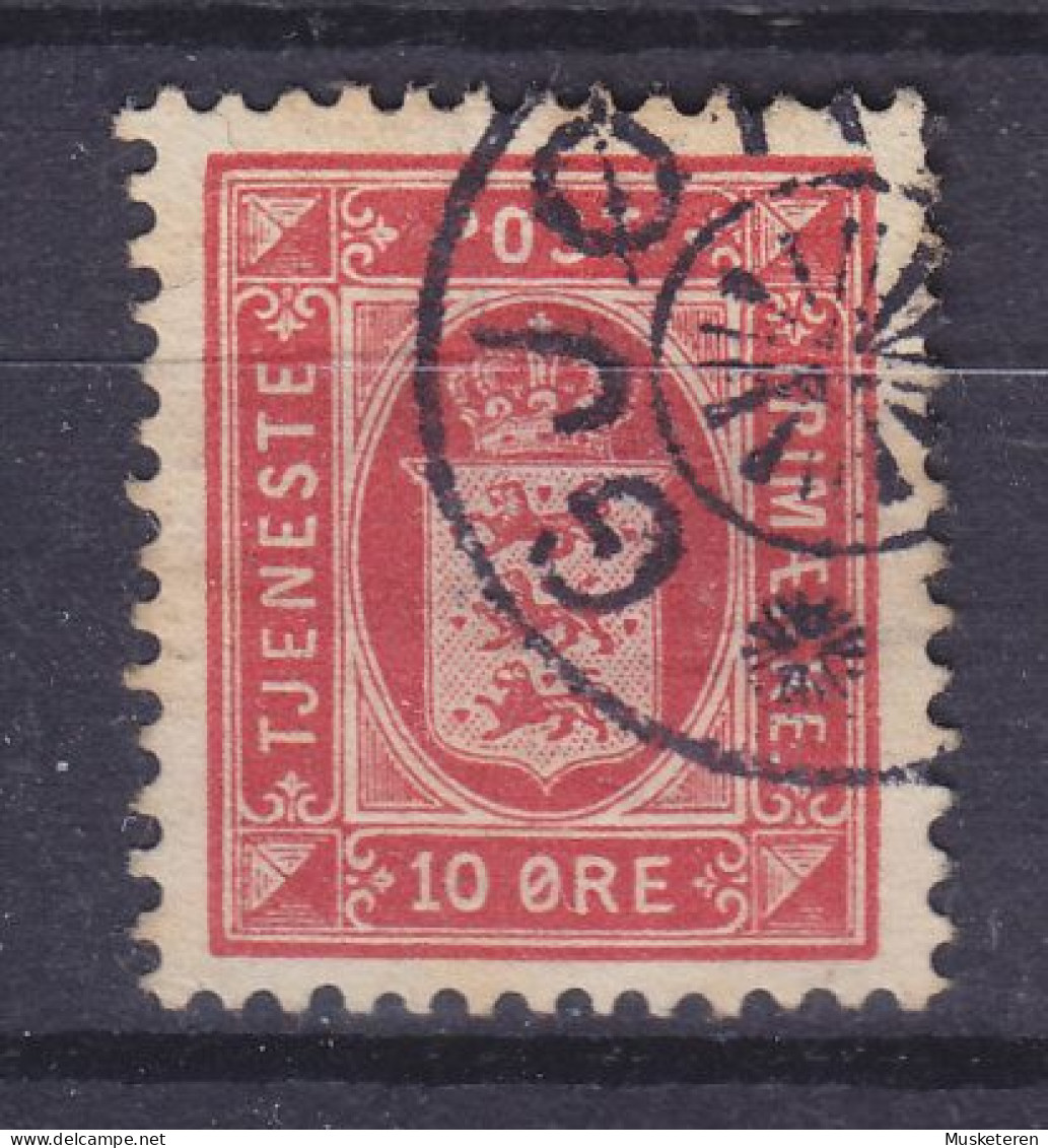 Denmark Dienst Official 1911 Mi. 10b, 10 Øre Wappen Ziegelrot Star Cancel GJØRLEV (0395) Underlagt Høng (o) - Dienstzegels