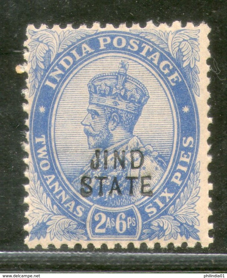 India 1922 Jind State KG V 2½As Postage Stamp Sc 100 MNH # 737 - Jhind