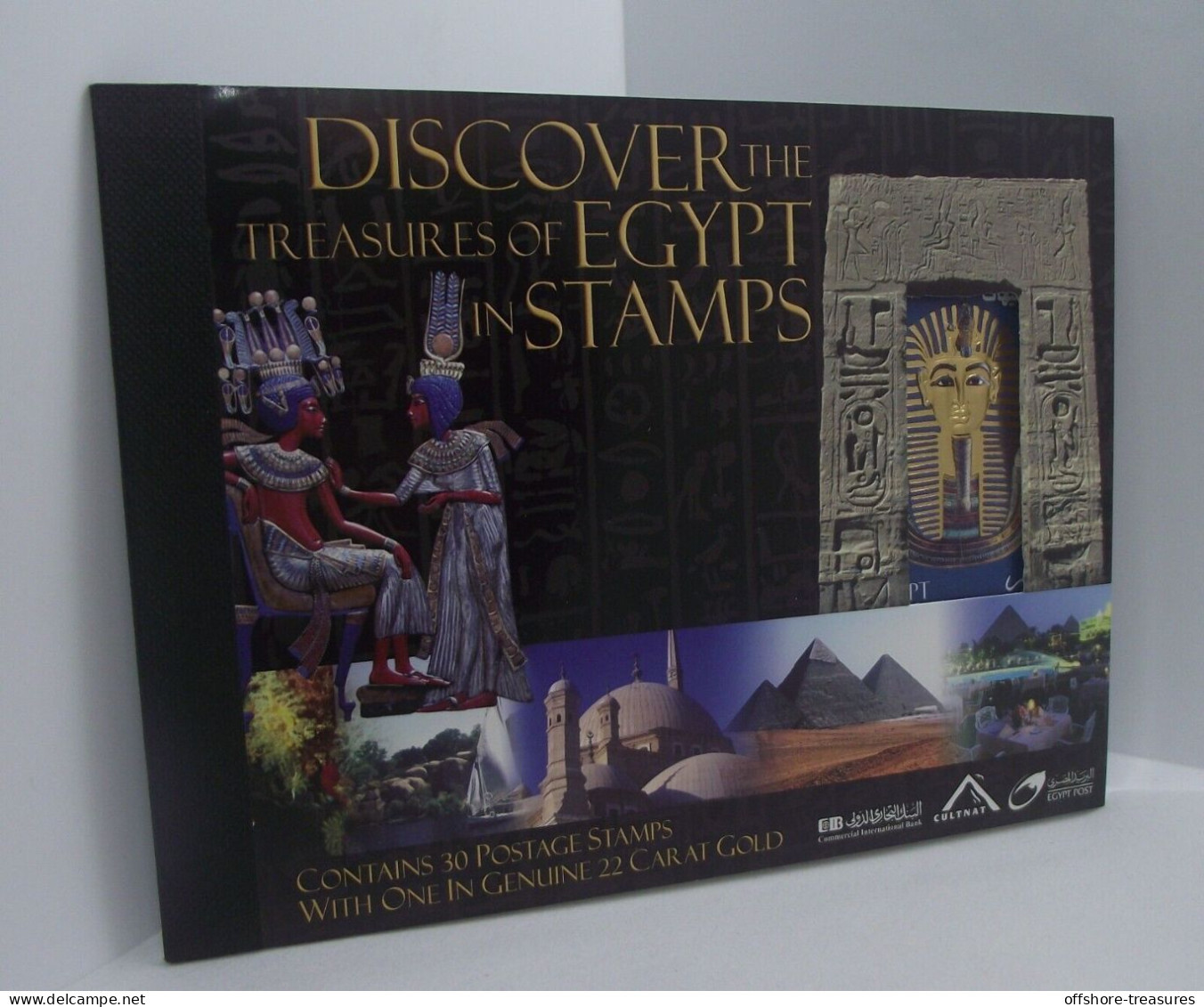 Egypt Treasures Full Booklet 2004 Incl 22 K Genuine Gold TUT Mask Stamp 10 POUND - Egypt Treasure EGYPTE - Neufs