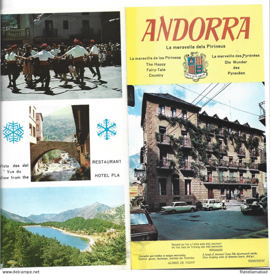 FOLLETO PUBLICITARO DE UNA DE LOS ANTIGUOS HOTELES DE ANDORRA YA NO EXISTE DE MUCHOS AÑOS PEQUEÑA ROTURA CENTRO INFERIOR - Altri & Non Classificati