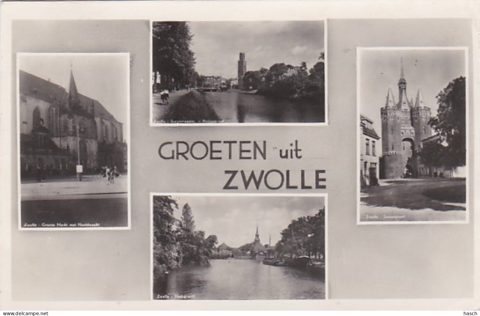 482811Groeten Uit Zwille. 1947. (vouw Rechtsboven) - Zwolle