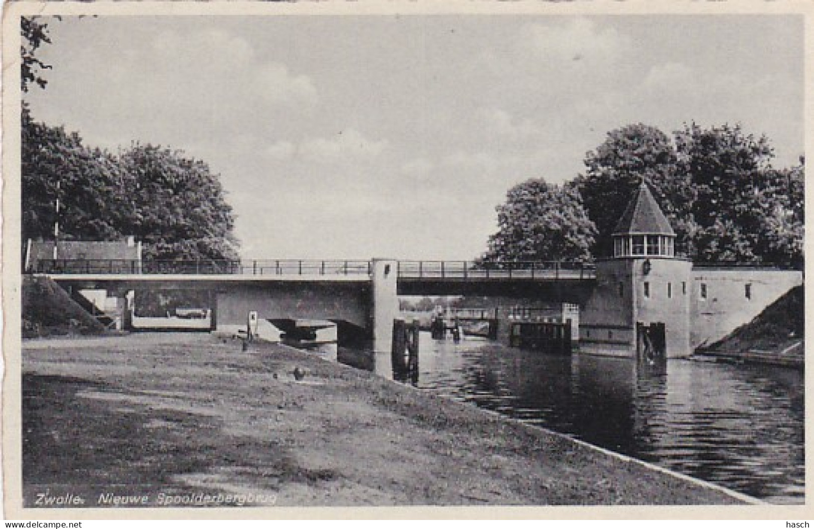 482815Zwolle, Nieuwe Spoolderberbrug. 1938.  - Zwolle